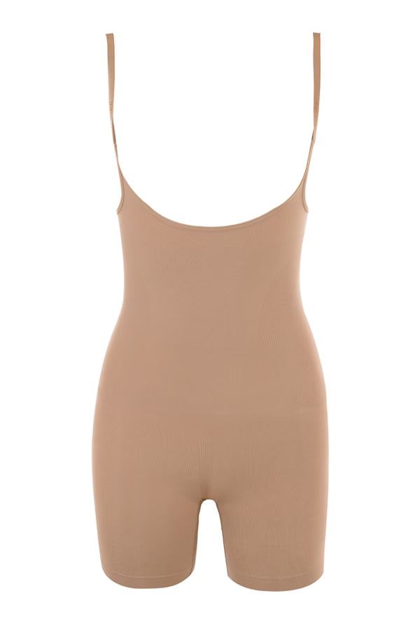 mid thigh sculpting bodysuit cafe au lait