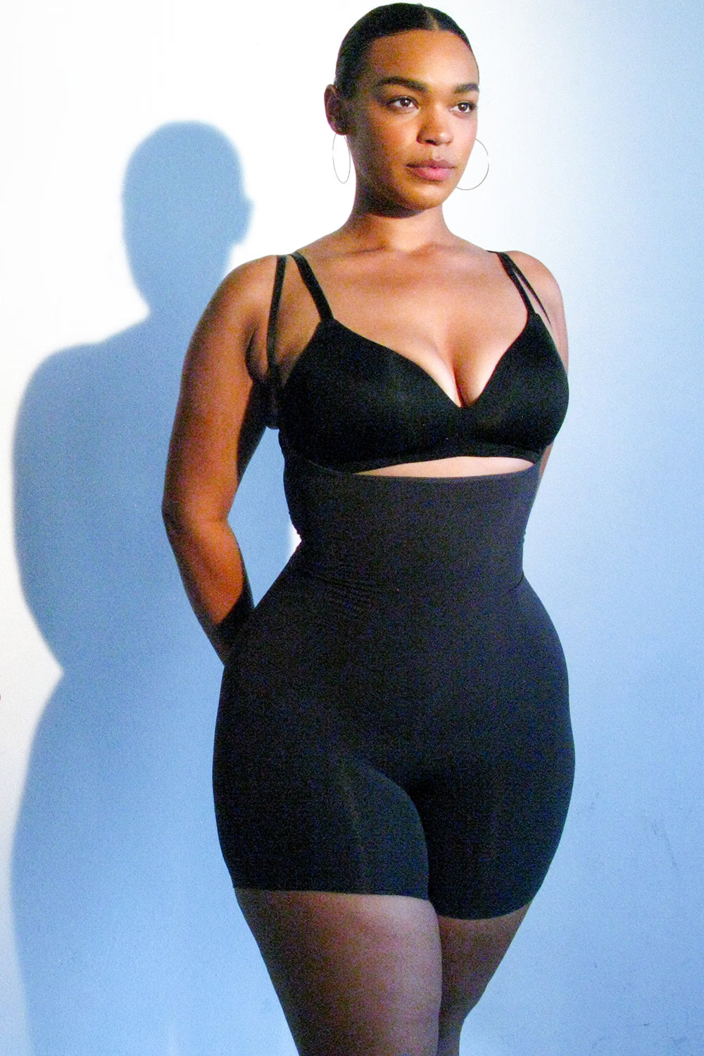 mid thigh sculpting bodysuit ink