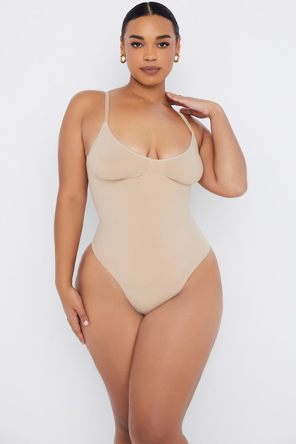 sculpting full brief bodysuit almond
