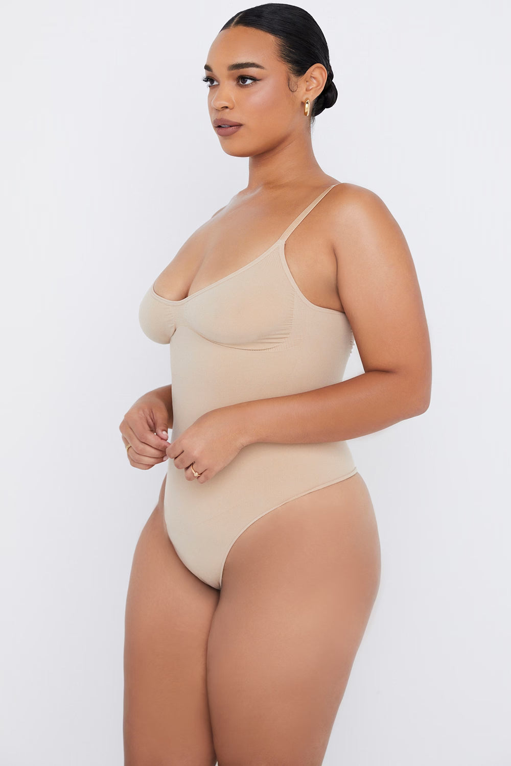 sculpting full brief bodysuit almond
